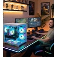 thumbnail image 3 of Evounic White Gaming PC Workstation – i7 Xeon 12-Core, GeForce RTX 4060 8GB GDDR6, 64GB RAM, 512GB NVMe + 1TB HDD, WiFi 6 & BT 5.4, Liquid Cooled, 8× ARGB Fans, Windows 11, RGB Keyboard & Mouse, 3 of 8
