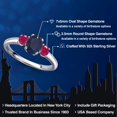 thumbnail image 2 of Gem Stone King 925 Sterling Silver Blue Sapphire and Red Ruby Engagement Ring for Women | 1.50 Cttw | Oval 7X5MM | Gemstone September Birthstone | Size 5, 2 of 6