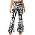 thumbnail image 2 of Xoenoiee Flared Pants for Women High Waist Flare Leggings 70s Pants Butt Lifting Flared Slit Hem Leggings Tall Yoga Pants for Work, Office, Yoga, Gym, XL, Zebra Print, 2 of 6