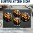 thumbnail image 6 of Electric Stove Burner Covers,4 Pcs Round Gas Burner Cover,8 and 10 Inch,Flower - crowned Beauty in Vivid Expression, 6 of 7