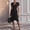 Black, variant on Morttic Women's Elegant Short Sleeve Dress – V-Neck Pleated Detail, Asymmetrical Hem, Solid Color Evening Party Gown Pink,S