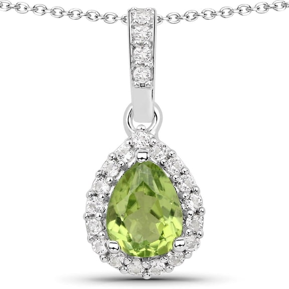 Fine Color Jewels Peridot Ring for Women 925 Sterling Silver 0.85 Ct, Moissanite Accent, August Birthstone