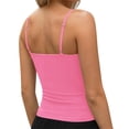 thumbnail image 4 of VEKDONE Women's Soft Stretchy Tank Tops Adjustable Strap Cami Non See-Through Slim Fit Summer Going Out Camisole Tees Hot Pink L, 4 of 5