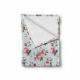 thumbnail image 2 of Shabby Flora Soft Flannel Fleece Throw Blanket, Romantic Spring Summer Flowers Garden Roses with Leaves Artwork, Cozy Plush for Indoor and Outdoor Use, 60" x 80", Almond Green Pale Pink, by Ambesonne, 2 of 6