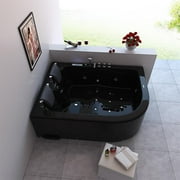 Whirlpool bathtub black 70.8″ x 47.2″ hot tub with Heater – Amalfi