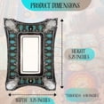 thumbnail image 3 of Single Rocker Switch Decorative Wall Plate - 1-Gang Light Switch Cover in Southwest Tooled Leather and Hand-Painted Faux Turquoise Gemstone Design - Soutwestern &  Inspired Home Decor, 3 of 8