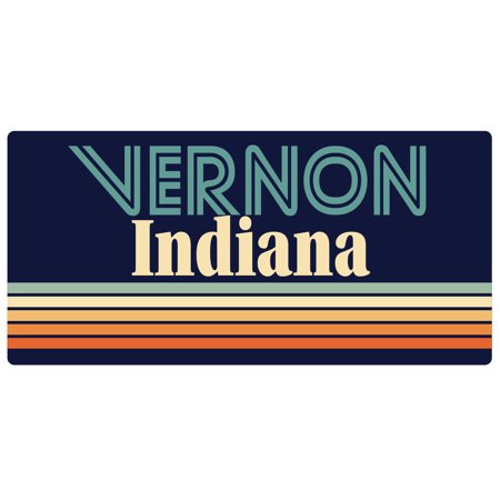 Vernon Indiana 5 x 2.5-Inch Vinyl Decal Sticker Retro Design