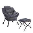 thumbnail image 2 of Aukfa Accent Chair with Ottoman,Lazy Lounge Chair with Arm,Side Pocket for Living Room, Gray, 2 of 8