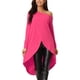 thumbnail image 1 of INSPIRAR CHIC Blusa Casual de Una Sola Manga Larga con Bajo Asimétrico Irregular en Color Rosa Fucsia, 1 of 6