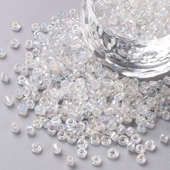 100gs Glass Seed Beads Trans. colors Rainbow Round Clear Size: about 3mm in diameter hole:1mm about 2222pcs/100g