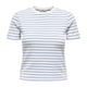 thumbnail image 1 of ONLY Camiseta de mujer - ONLLUPE STRIPE TEE, manga corta, cuello redondo, corte ajustado, rayas Blanco/Azul S (Small), 1 of 3