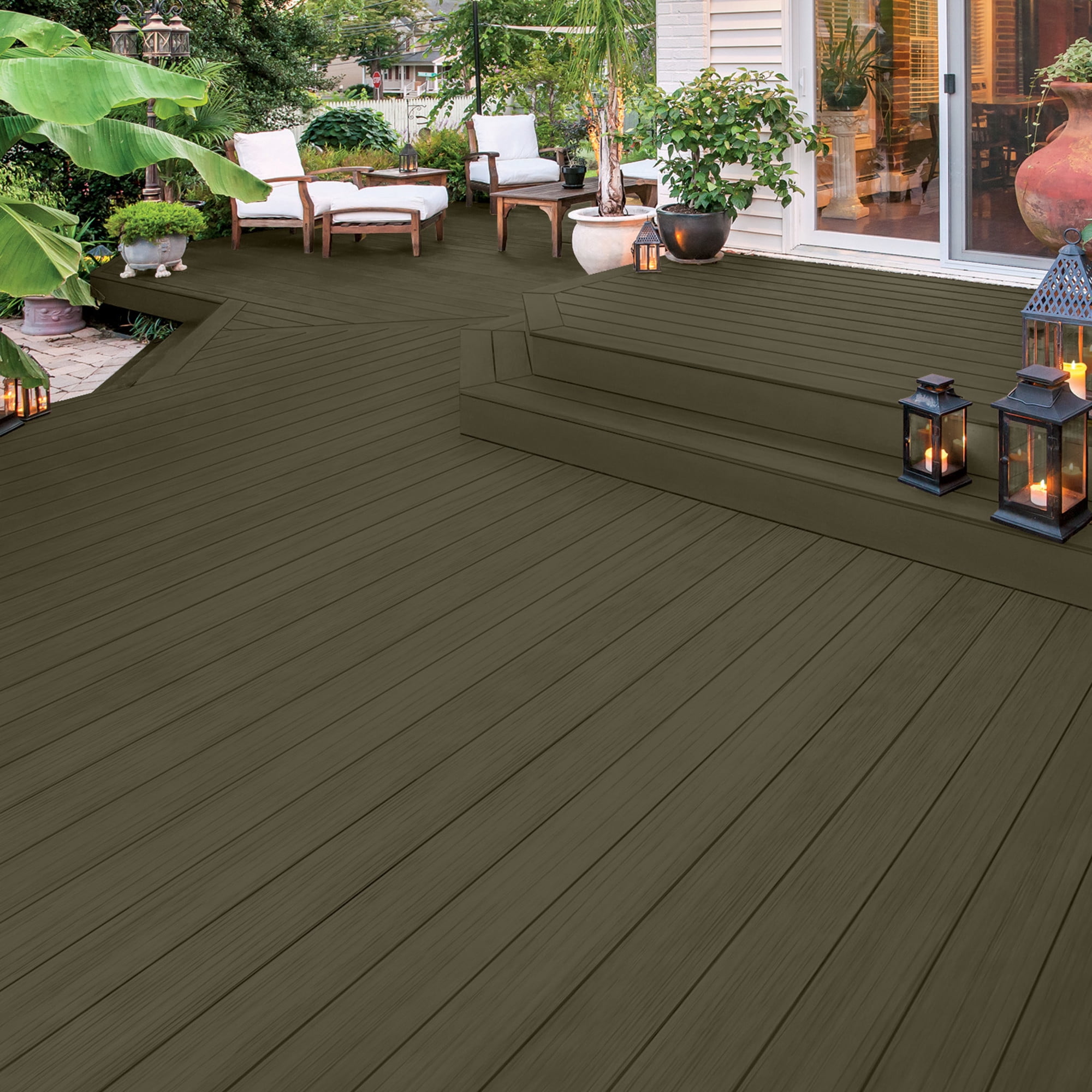 Olympic Elite 5 Gallons SC-1059 Pewter Solid Advanced Exterior Stain and Sealer in One
