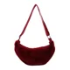 thumbnail image 3 of Bolso de hombro de media luna de gamuza de colores sólidos de moda 2024 Venta caliente Bolso de mano dulce de moda Bolso de mano simple y versátil de gran capacidad, 3 of 5