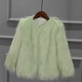 thumbnail image 4 of CZHJS Women's Faux Fur Coat Solid Color Lady Casual Jackets Notch Stand Collared Coat Long Sleeve Winter Clothes Thicken Jackets Outdoor Trendy Mint Green M, 4 of 4