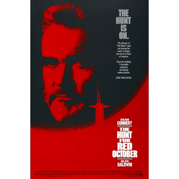 Hunt For Red October Movie Poster 16in x 24in 16x24 Multi-Color Square Adults Western Graphic