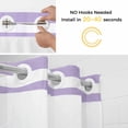 thumbnail image 5 of Anchor Purple No Hook Shower Curtain Waterproof,Bathroom Curtains with Snap in Liners and See Through Top Window,Modern Navy Blue White Striped Nautical Hotel Style Bathtub Curtains Shower 72"Wx78"L, 5 of 8