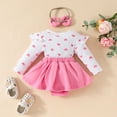 thumbnail image 3 of WOYY Infant Girls Romper Dress Cartoon Print Long Sleeve Bodysuit With Headband Outfits, 3 of 6