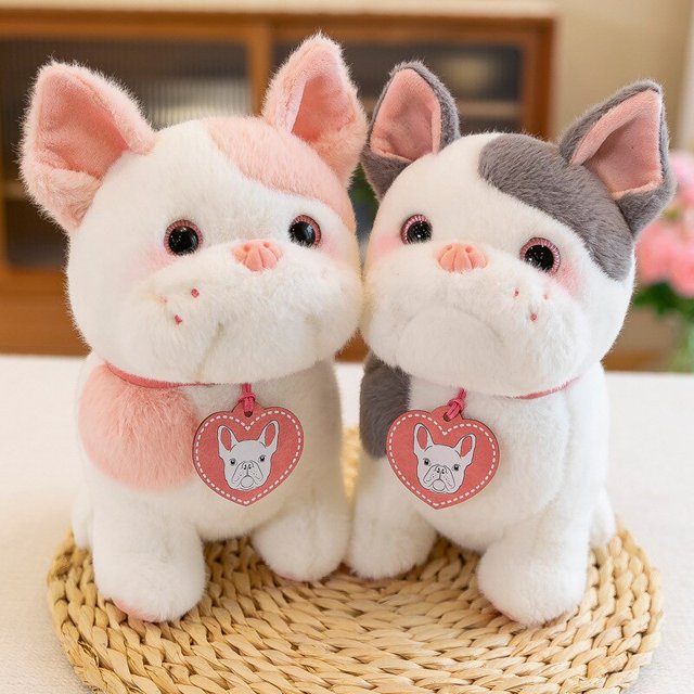 25cm Cute Imitation Puppy Plush Toys / Labrador Dolls / Bulldog Dolls / Children's Birthday Gifts / Home Decoration Ornaments zhangyuxiang LED
