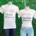 thumbnail image 3 of Playera Duo Parejas 2 Piezas Estampado de Corazones Color Blanco Talla Mediana Marca Emil SaEs, 3 of 4