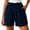 C-Navy70, variant on DHFJKG Women's Summer Linen Shorts Loose Fit Straight Leg Casual High Rise Sports Elastic Waist Shorts With Pockets Solid Color Trendy Bottoms