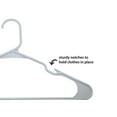 thumbnail image 3 of Mainstays Plastic Notched Adult Hangers for Any Clothing Type, Soft Silver 100 Count, 3 of 8