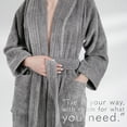 thumbnail image 2 of American Soft Linen, 100% Cotton Turkish Bathrobe - Soft, Absorbent, & Luxurious for Women, Medium - Light Gray, 2 of 9
