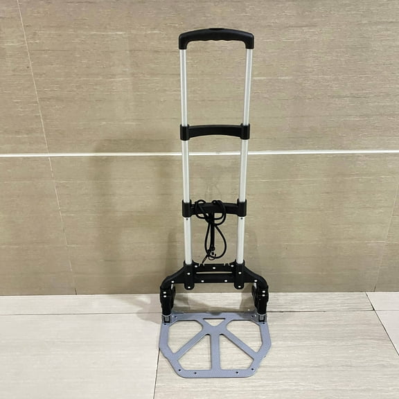 VROLVA Hand trucks, Foldable handcart with wheels, heavy-duty 375lb cart, aluminum wheel support and steel pipe frame, foldable handcart with adjustable handle for indoor/outdoor mobility