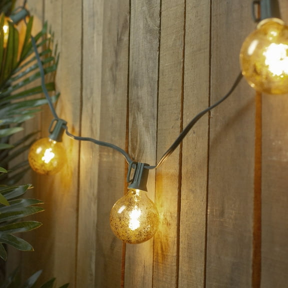Northlight G50 Globe Mercury Glass Style Christmas Lights - Clear - 9' Green Wire - 10ct