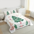 thumbnail image 2 of Manfei Graffiti Xmas Tree King Size Comforter Sets,Pink Christmas Tree Bedding Comforter Set,Cute Bowtie Bow Bedding Set For Girls,Ultra Soft Home Decor Reversible,3-Piece, 2 of 7