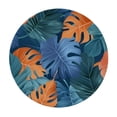 thumbnail image 4 of PIKWEEK Round Tablecloth for Picnic Dining Kitchen Farmhouse Palm Leaves with Lush Branches and Leaves White, 4 of 8