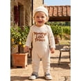 thumbnail image 4 of BemeyourBBs Newborn Baby Boys Spring Fall Winter Clothes Baby Boy Mommys Little Prince Mama's Little Man Outfit Waffle Knit Romper Letter Embroidery Long Sleeve One Piece Jumpsuit and Hat Set, 4 of 9
