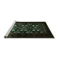 thumbnail image 2 of Ahgly Company Machine Washable Indoor Rectangle Oriental Turquoise Blue Industrial Area Rugs, 2' x 4', 2 of 4