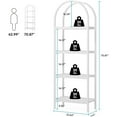 thumbnail image 4 of 4-Tier Arched Bookshelf 70.8", Storage Shelves, Metal Frame 4 tiers - White, 4 of 5