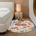 thumbnail image 2 of Spring Botanical Round Area&nbsp;Rug 3ft Rustic Flower Farmhouse Leaves Watercolor Mushroom Non-Slip&nbsp;Washable Circle Rugs Soft Felt Indoor Floor Mat for Bedroom Kitchen Living Room Bathroom, 2 of 9