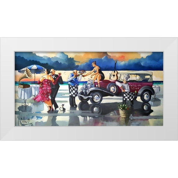 West, Ronald 14x9 White Modern Wood Framed Museum Art Print Titled - Beach Lambada II