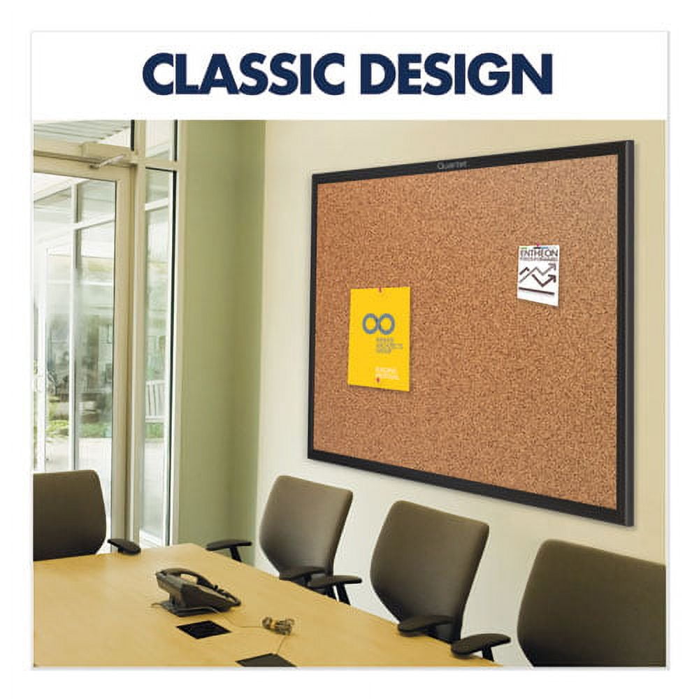 "Classic Series Cork Bulletin Board, 24x18, Black Aluminum Frame | Bundle of 10 Each"
