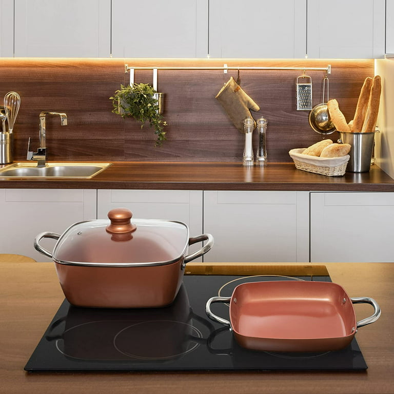 Moss & Stone 6 Piece Nonstick Cookware Set, Aluminum Pots and Pans,  Induction Cookware Pots and