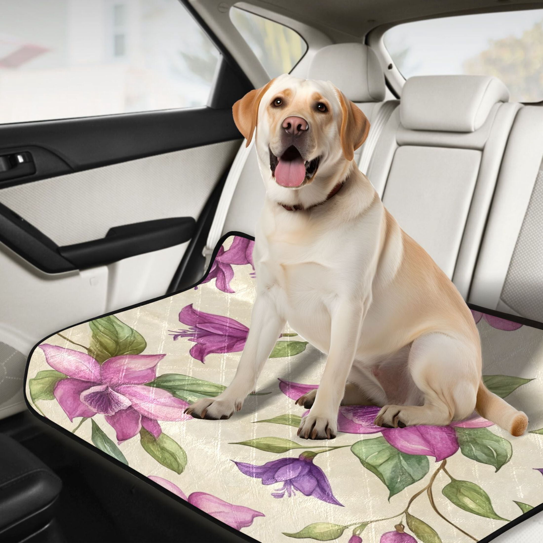 Qxltty A Pattern with Watercolor Fuchsia Orchids Cat litter Pads Pet Set of 3 Diaper Mats Center Anti-leakage Layer Absorbent Soft and Comfortable