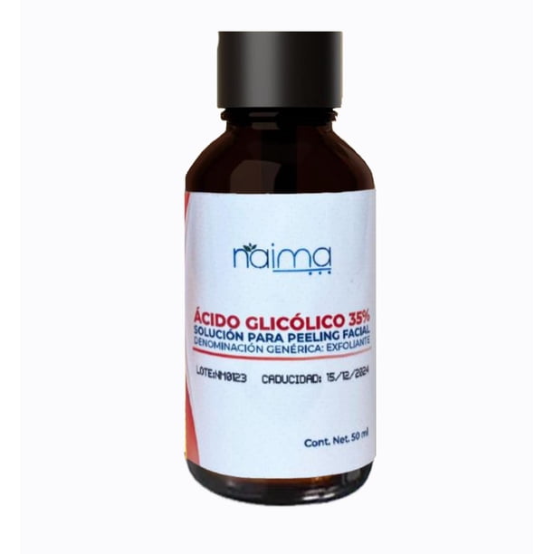 NAIMA Peeling Ácido Glicólico 35%, 50 ml | Peeling Facial| Exfoliante Facial Potente para Renovación Celular |Líneas Finas, Arrugas y Manchas | Todo Tipo de Piel