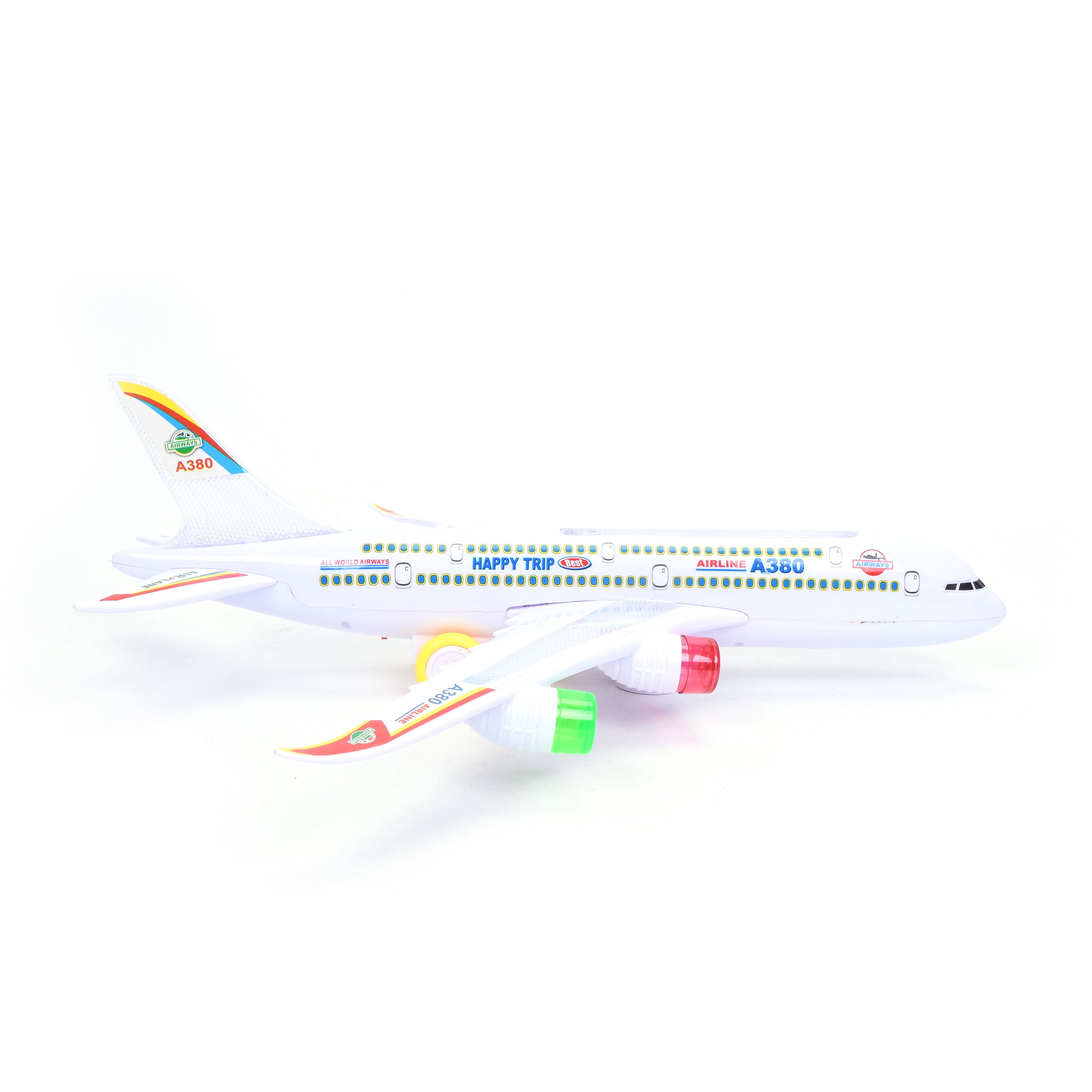 WonderPlay All Aboard! Bump & Go Airplane With Light & Sound - White