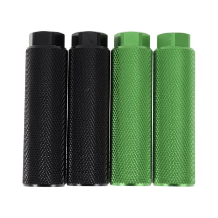 4 Pcs Aluminum Alloy Anti-Skid Bike Pegs 100mm Length Bicycle Backseats Stands Cycling Foot Pegs 3/8 inch Axles Black Green