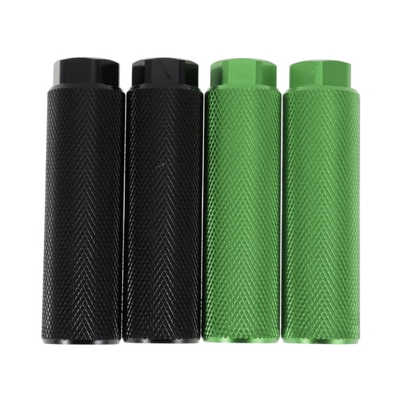 4 Pcs Aluminum Alloy Anti-Skid Bike Pegs 100mm Length Bicycle Backseats Stands Cycling Foot Pegs 3/8 inch Axles Black Green