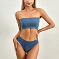 thumbnail image 2 of asdoklhq Summer Fall Sports Bras for Women 2025,Womens Fashion Plus Clearance Women's No-steel Ring Gathering No-marking Breathable Tube Top Underwear Briefs Suit, 2 of 9