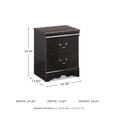 thumbnail image 4 of Bowery Hill 2 Drawer Wood Nightstand in Black, 4 of 4