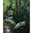 thumbnail image 2 of Alexander Koester 15x18 Gold Ornate Wood Frame and Double Matted Museum Art Print Titled - Six Ducks in the Water, 2 of 4