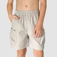 thumbnail image 2 of Ketyyh-chn99 Baby Girl Khaki Shorts Toddler Boy Shorts French Terry Cotton Pull On Athletic Shorts Boys Summer Clothes with Drawstring Pockets Size for 11-12 Years,White, 2 of 5