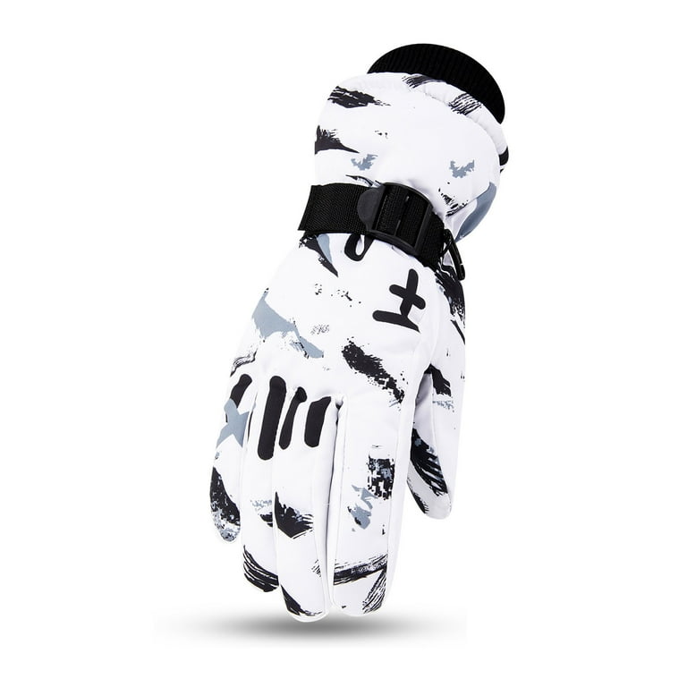 Kilaqueen Fleece-Lined Kids Ski Gloves Waterproof Warm Winter Snow