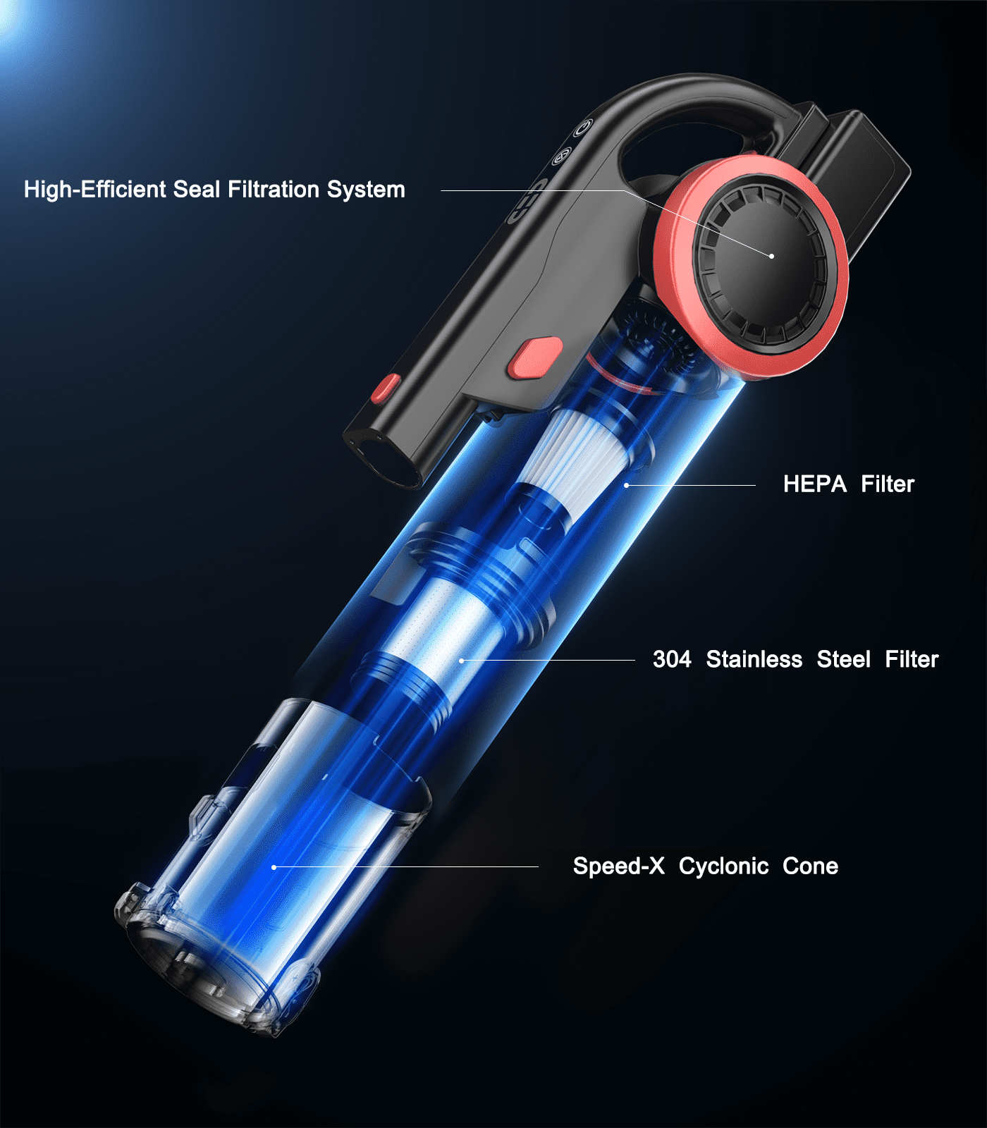 ORFELD Cordless Vacuum, 18000pa Stick Vacuum 1,Up to 50 Mutes Runtime,  with Dual Digital モーター Deep Clean Whole House