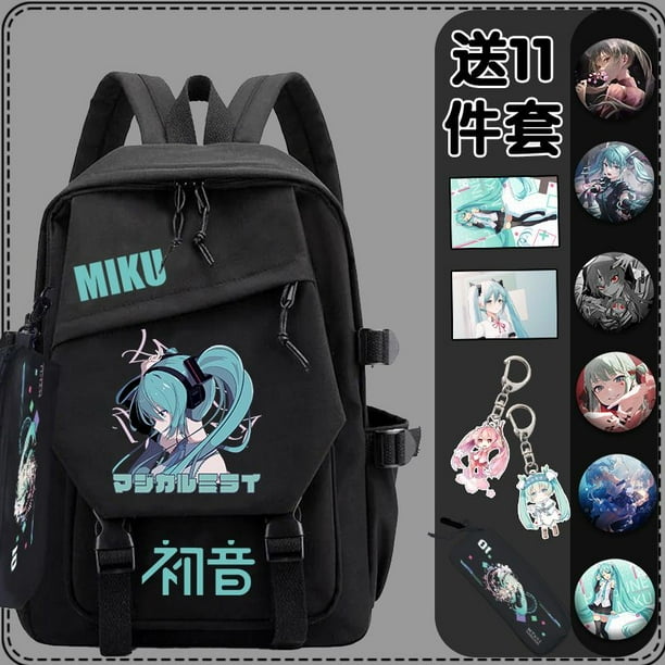 Mochila escolar para niños de 3 a 6 grados de Hatsune Miku, mochila creativa de gran capacidad con dibujos animados, linda y reductora de carga para niñas y estudiantes