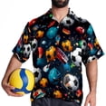 thumbnail image 4 of Football Men's Short Sleeve Beach Shirts Button Down Poplin Casual Printed Summer Unisex, 4 of 6